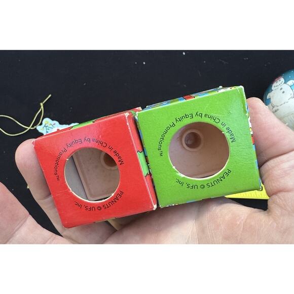 Vintage Silk Christmas Ornament Lot Peanuts Snoopy Lot Of 4 -LO2 - Picture 9 of 13